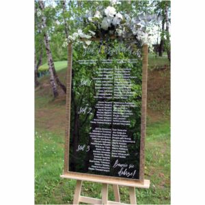 Naklejki ślubne - na lustro - plany stołów weselnych