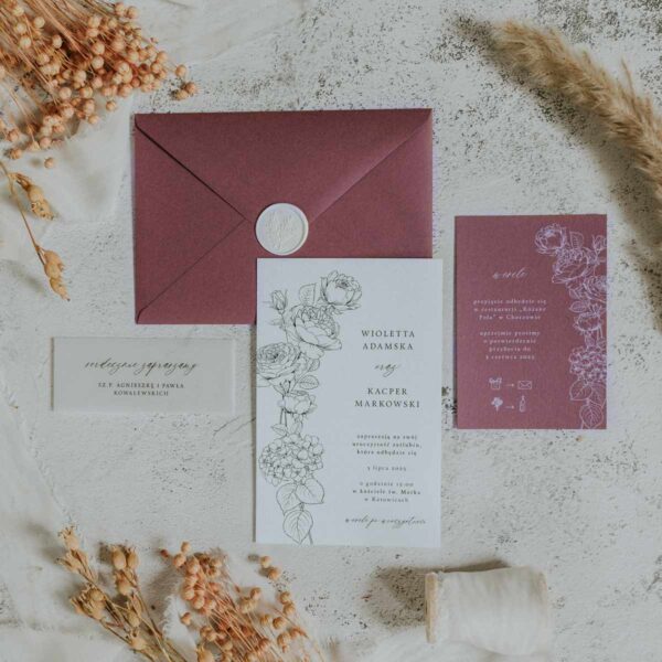 Zaproszenie ślubne eustoma.