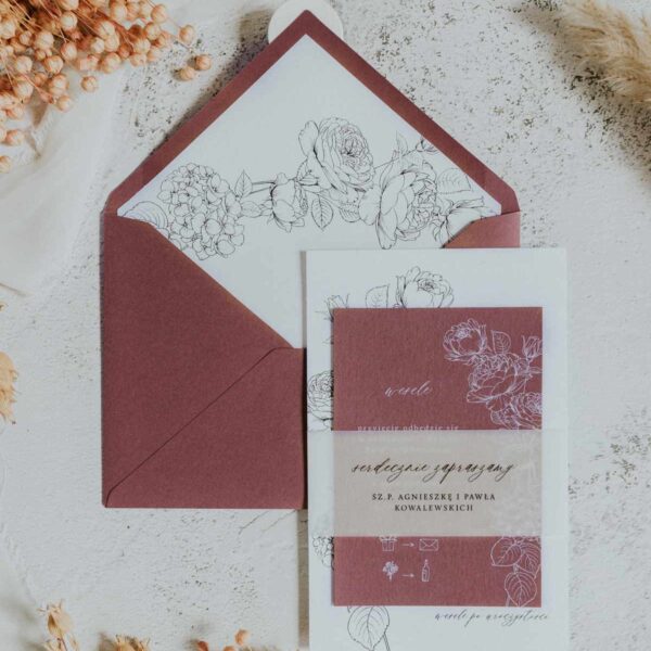 Zaproszenie ślubne eustoma.