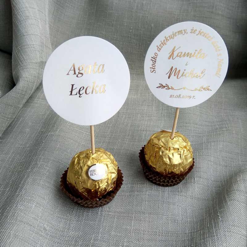 Winietki Ferrero Rocher z podziękowaniami | AB for Wedding