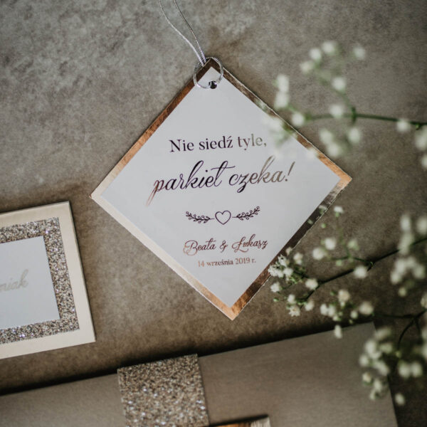 zawieszki ślubne srebrny folder