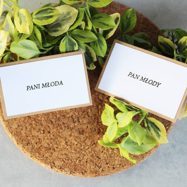 Winietki ślubne eco złoto