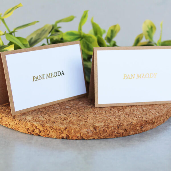 Winietki ślubne eco złoto