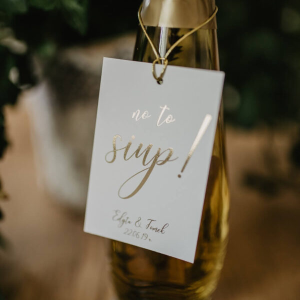 Zawieszki ślubne proste złotko