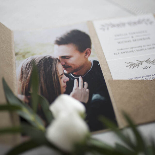 Zaproszenia ślubne eco ze zdjęciem