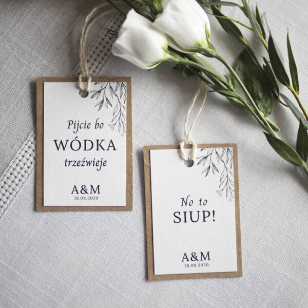 Zawieszki na alkohol w dwóch wersjach z serii eco z prostym drukiem