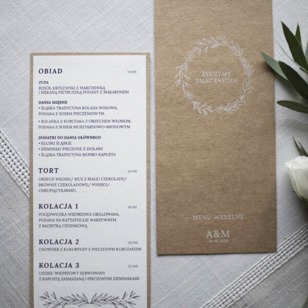 Proste menu weselne z serii eco