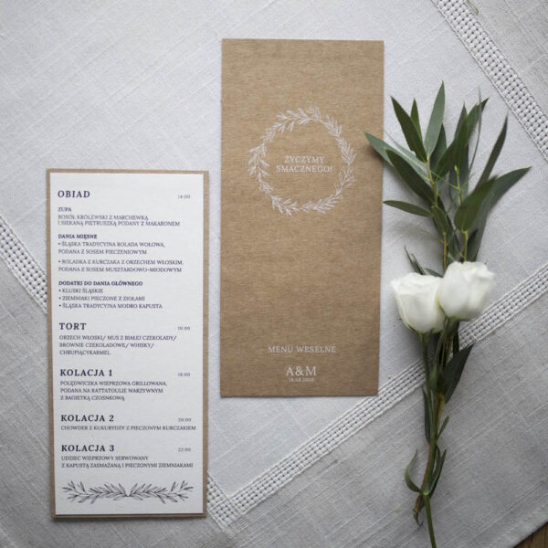 Menu weselne w stylu eco