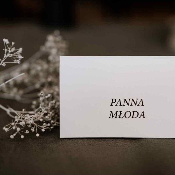 Złoto biała winetka weselna ze złotym napisem