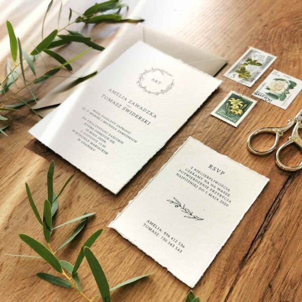 Vintage zaproszenie na ślub