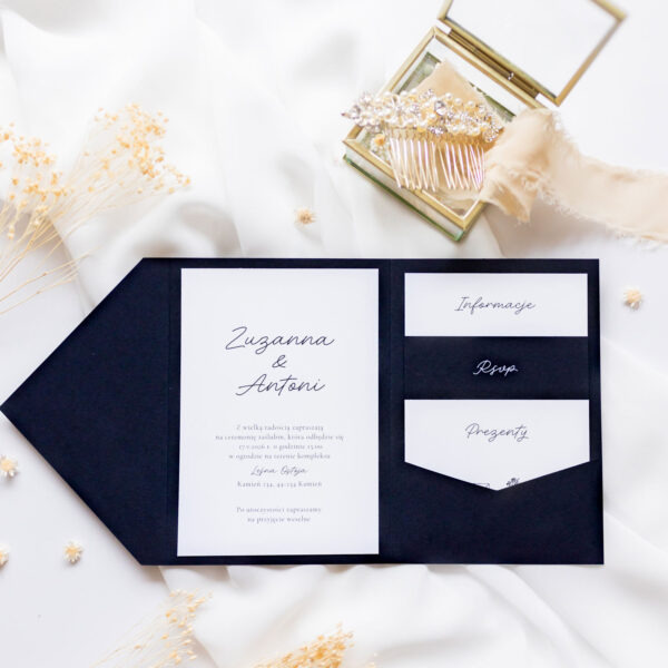 Modne zaproszenie weselne