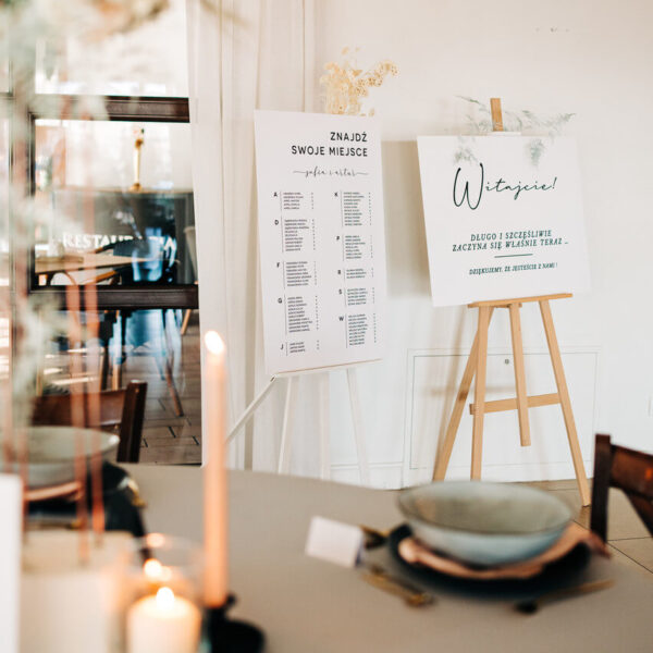 Plan stołów Tablica powitalna