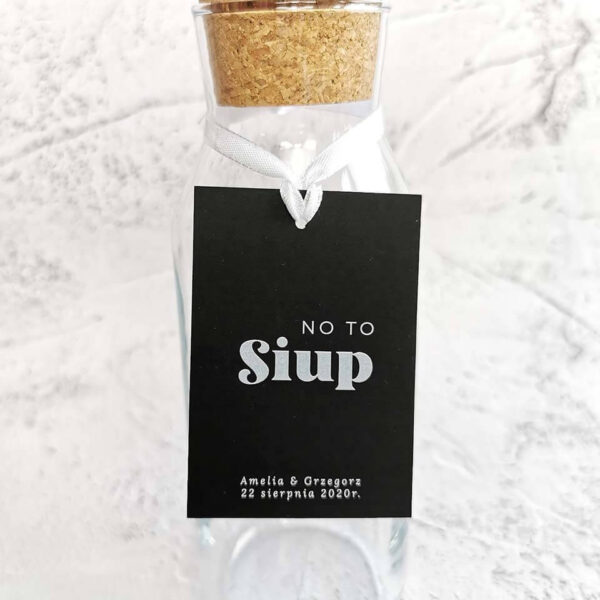 Czarna, elegancka zawieszka na alkohol