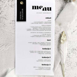 Eleganckie menu ślubne z winietką