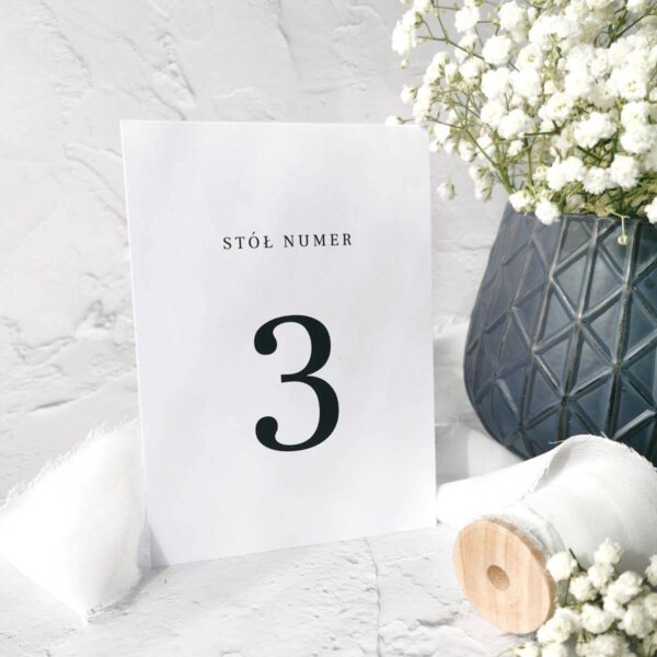 Prosta karteczka z numerem stołu