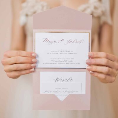 eleganckie zaproszenie na wesele, panna młoda