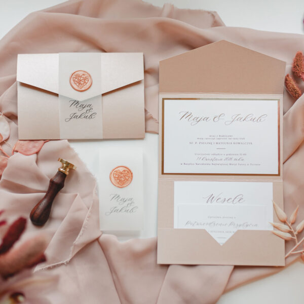Modne zaproszenie na ślub ROSEGOLD