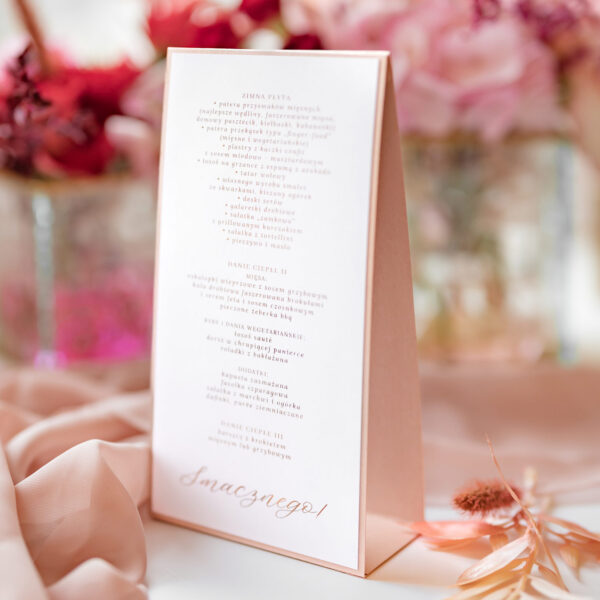 Nowoczesne menu weselne