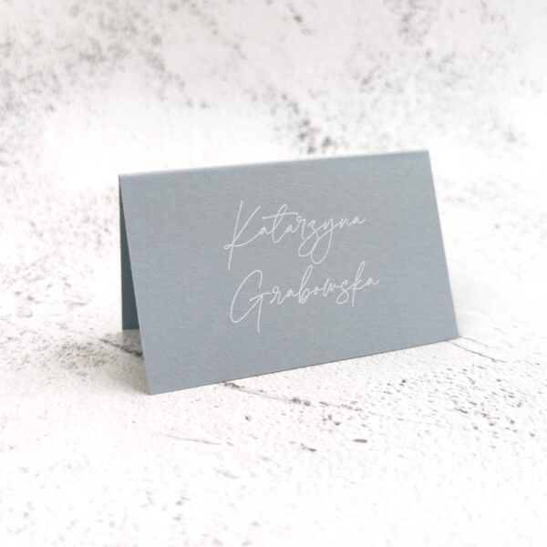 Minimalistyczne winietki szaro-niebieskie z ozdobnym napisem