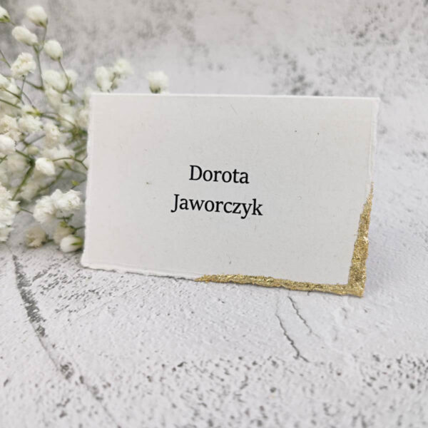 Winietka na stół weselny ze złoconym brzegiem