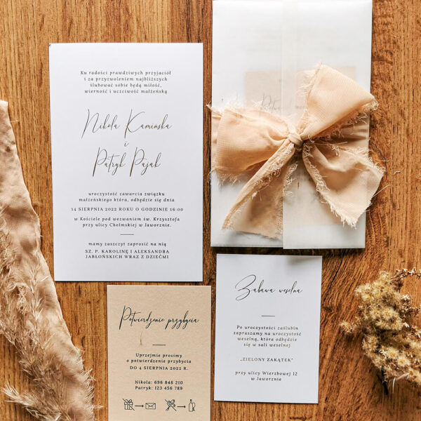 Zaproszenie ślubne Szyfon