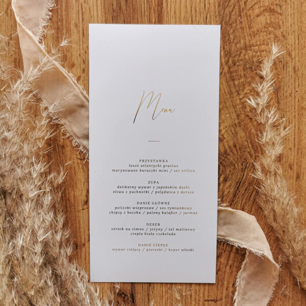 Menu weselne na stół Szyfon