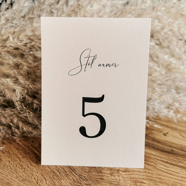 Numer stołu na wesele - wzór 