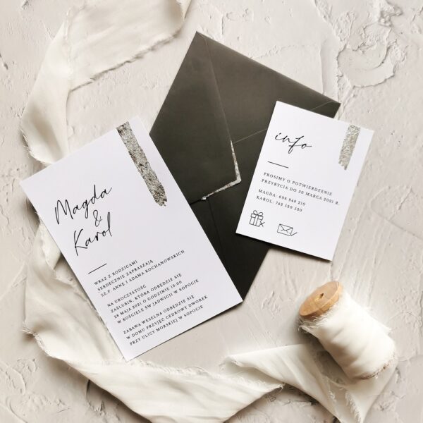 Zaproszenia ślubne z kolekcji Silver