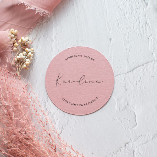 Okrągła, subtelna winietka ślubna