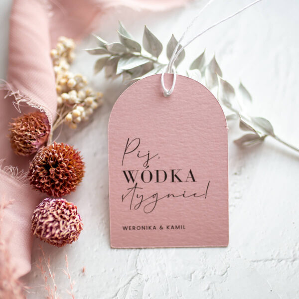 Zawieszka na alkohol weselny, zaokrąglona