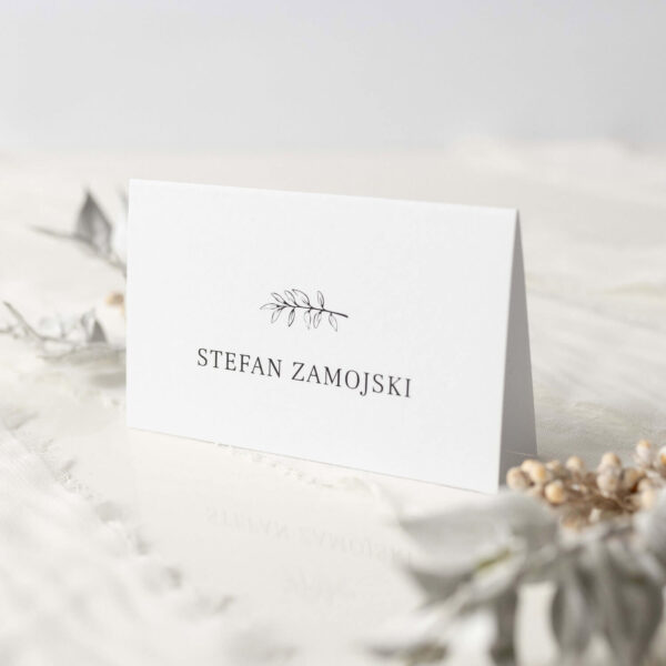 Biała, prosta winietka ślubna.