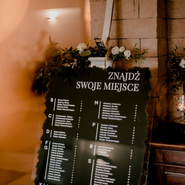 Plan stołów z malowanym tłem.