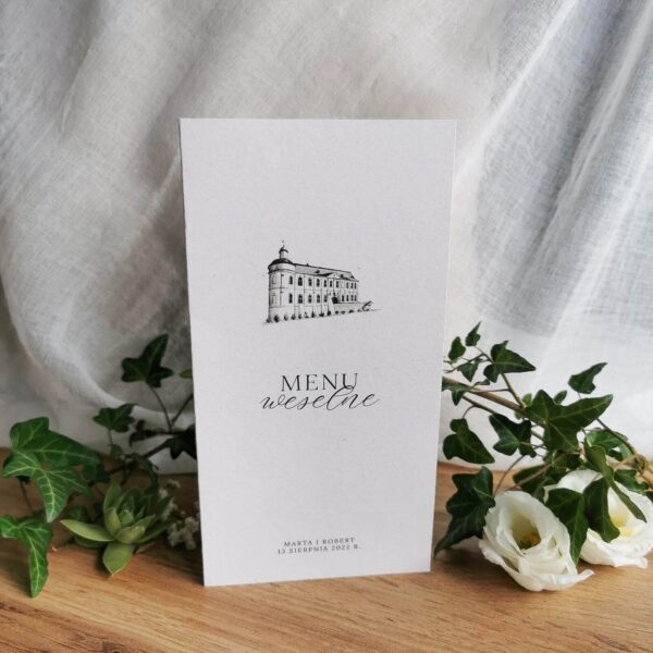 Menu weselne z wzorem zamkowym