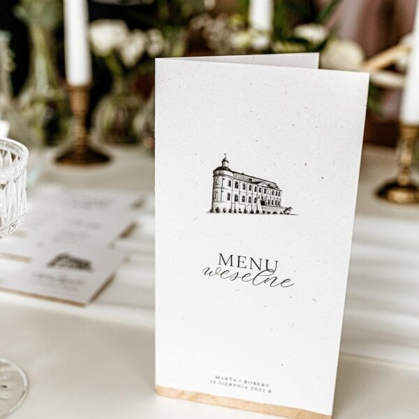 Menu weselne pozłacane
