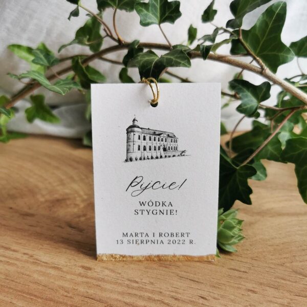 Zawieszka na alkohol ze złotymi akcentami