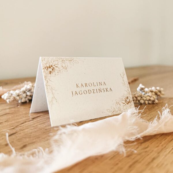 Delikatna winietka ślubna z wzorem dalii.