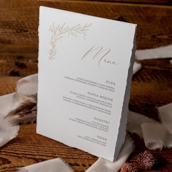 Klasyczne menu weselne ruscus.