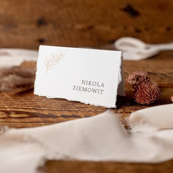 Klasyczna winietka ślubna ruscus.