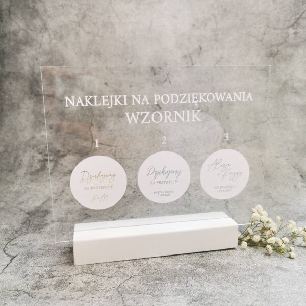 Wzornik z naklejkami na podziękowanie