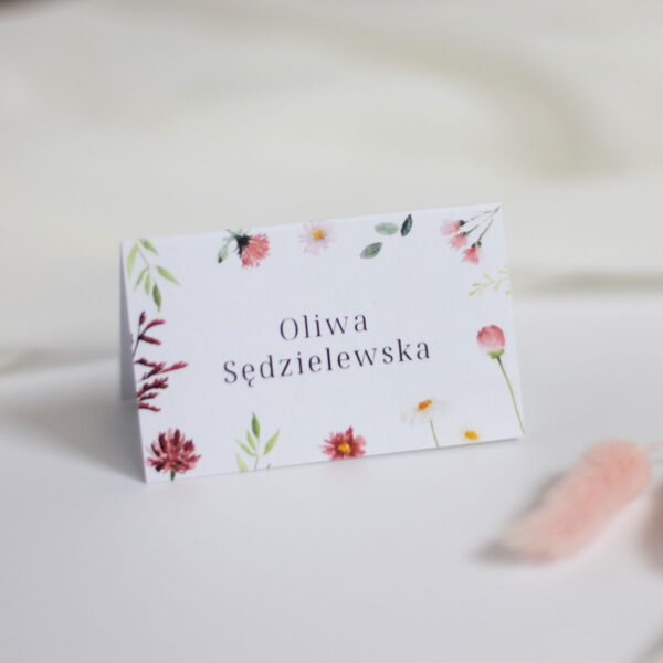 Winietka weselna motyw polnych kwiatów