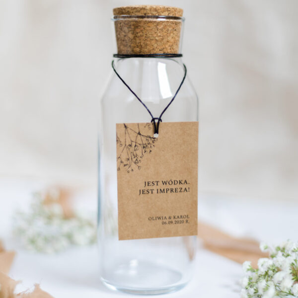 Zawieszka na alkohol w stylu Eco - motyw gipsówka