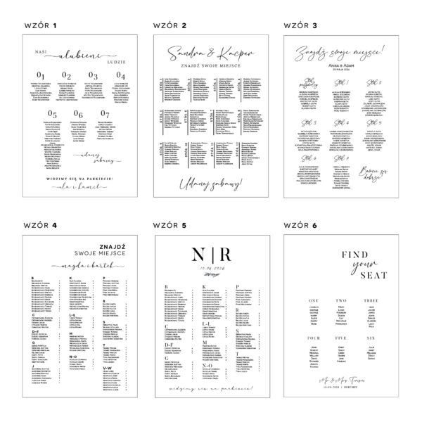 Wzory rozmieszczenia gości - monochromatyka