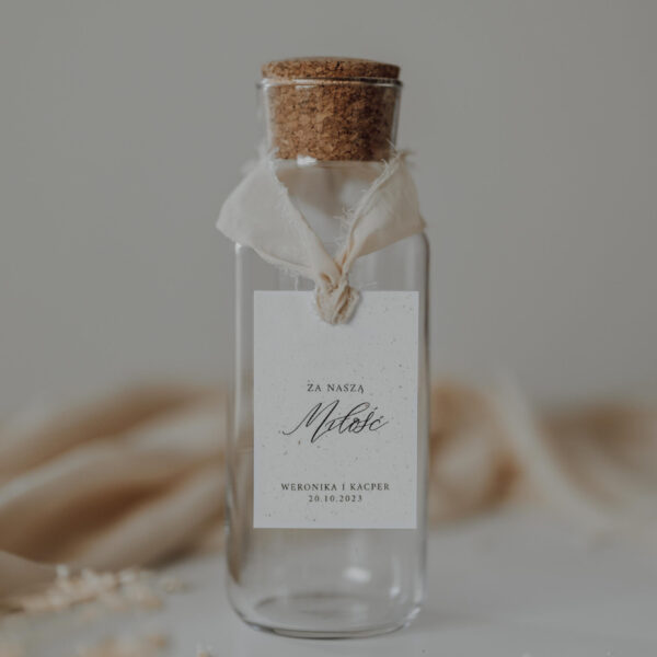 Weselne zawieszki na butelki z winietką