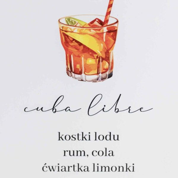 Tablica z drinkami idealna na imprezy okazjonalne jak wesela - DRINK BAR na zdrowie !