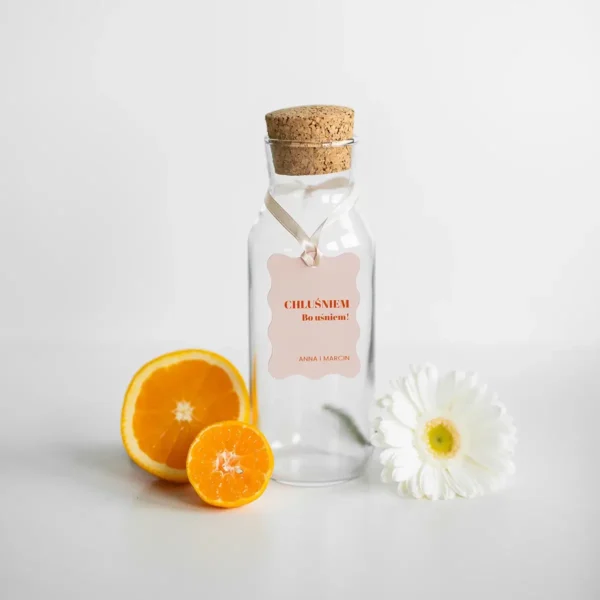 Falowana zawieszka na alkohol w kolorze różowym z zestawu Sycylia