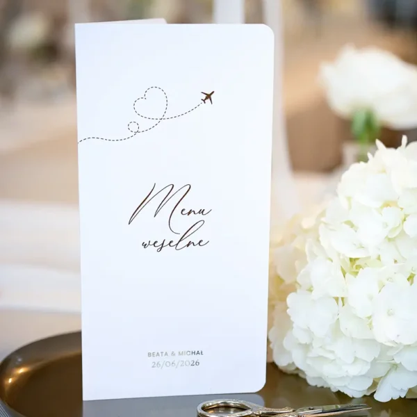 menu weselne podróżnicze, idealny dodatek na stół.