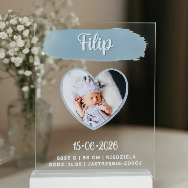 Metryczka na plexi dla chłopczyka