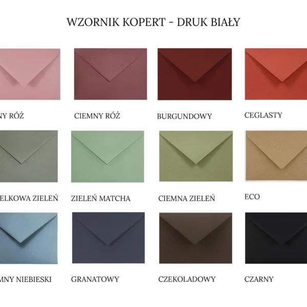 wzornik kopert dla białego druku