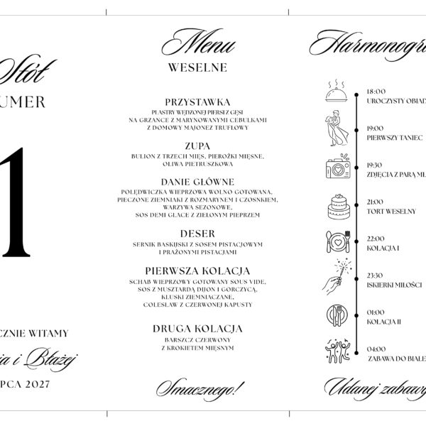 Alternative view of menu 3w1 na wesele – szablon Canva